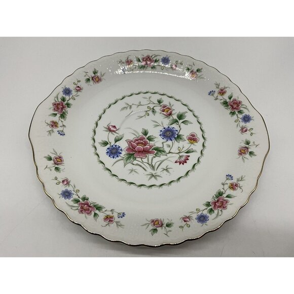 Andrea by Sadek 3 Piece "Garden of India" Scalloped Platter Dip Bowl and Spoon - Picture 12 of 16